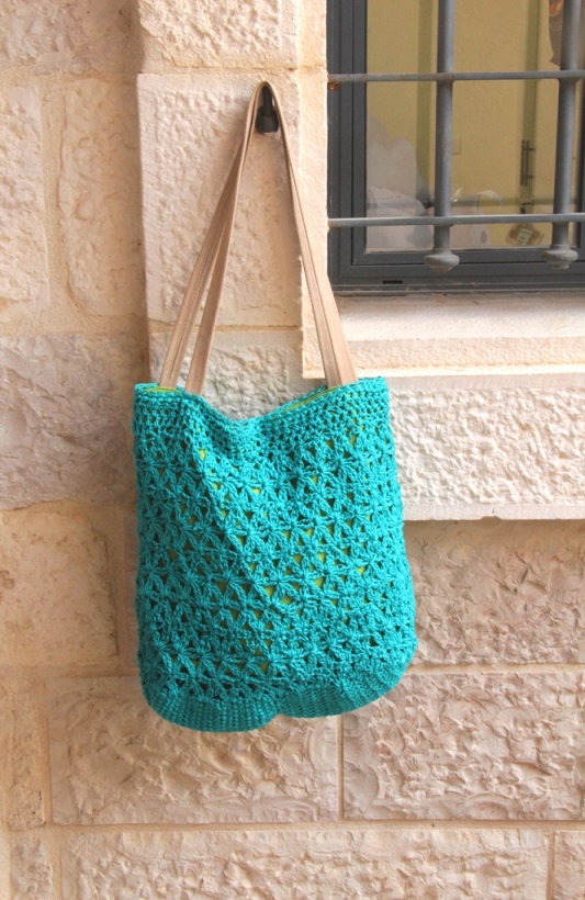 Yad LaKashish TwoToned Crocheted Tote Bag